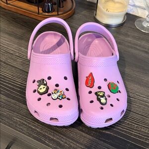 Womens Purple crocs with Charms